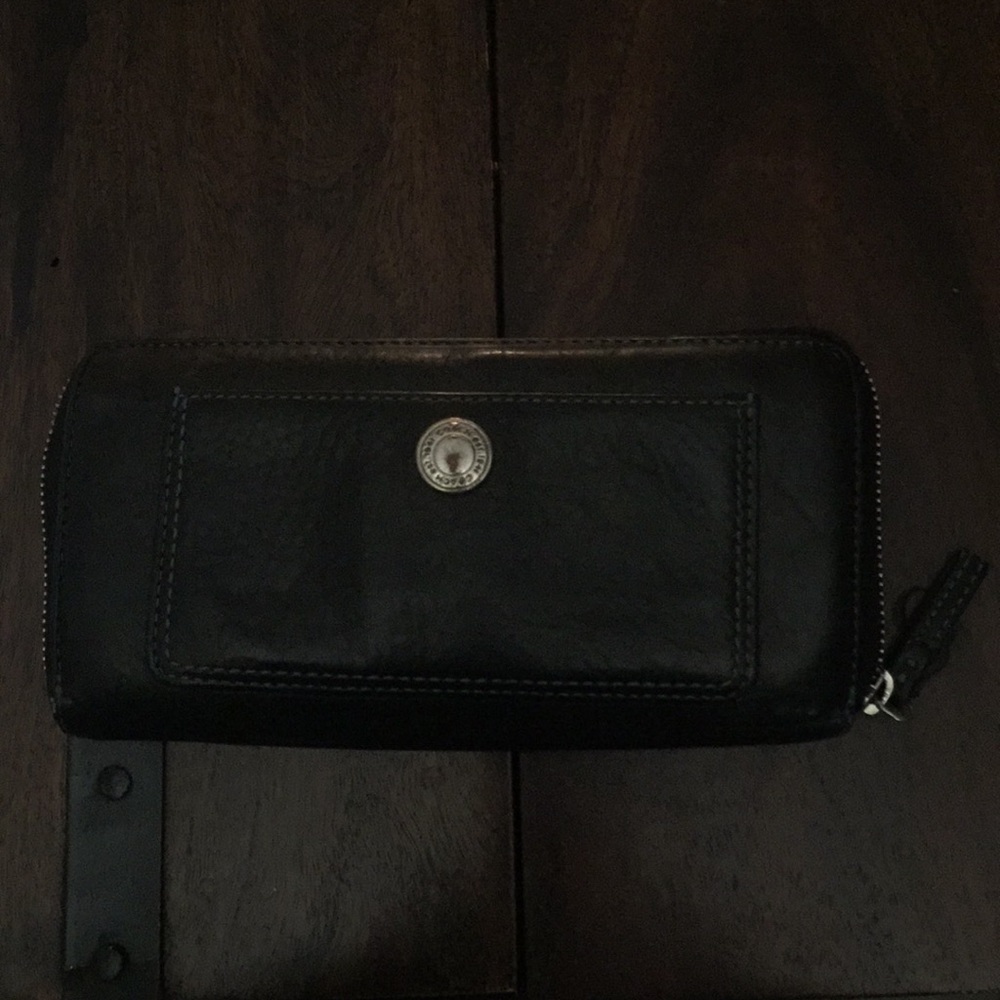 Coach Black Leather Wallet, Well Loved